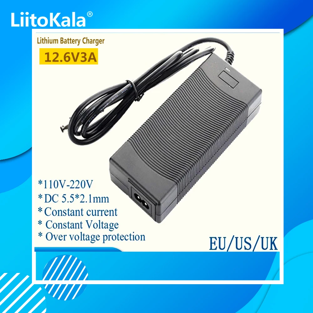 Liitokala 12.6 فولت 1A 3A 5A 12 فولت 18650 شاحن بطارية ليثيوم الاتحاد الأوروبي/الولايات المتحدة التوصيل تيار مستمر 5.5*2.1 ملليمتر الناتج امدادات الطاقة شحن مجاني