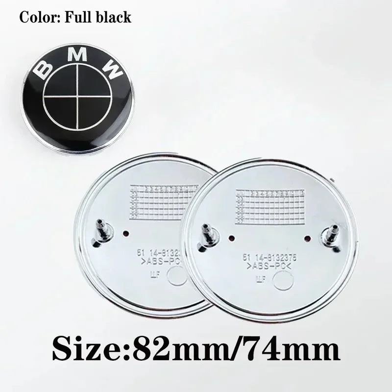 

2 шт. хромированные эмблемы 82 мм и 74 мм для передней/задней части автомобиля, капота, багажника, логотипы для BMW E46 E39 E38 E90 E60 Z3 Z4 X3 X5 X6, аксессуары