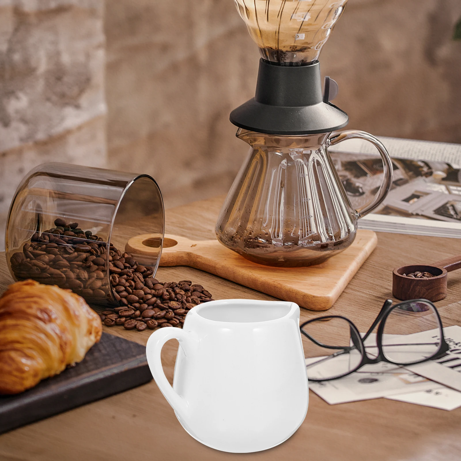 

4 Pcs Ceramic Storage Container Spoon Milk Jar Jug H Mini Coffee Dish 100ml Ceramic Creamer Kitchen Sauce Container Storage