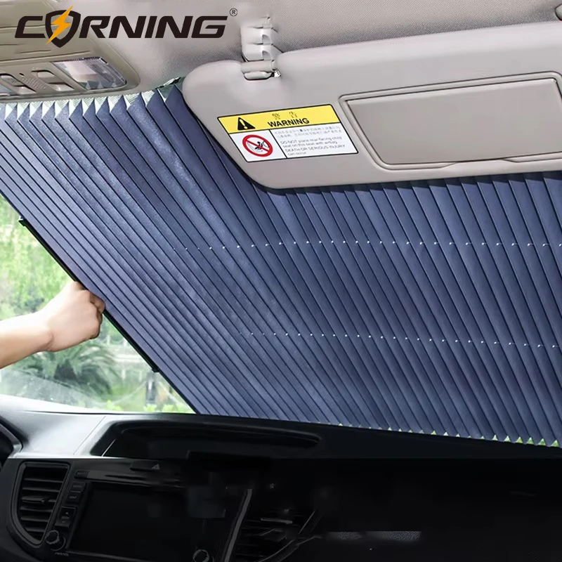 Cortina para parabrisas de coche, cubiertas plegables retráctiles para sombrilla de coche, cortinas de película reflectante, parasol Anti-UV para coche de 45/65/70/80CM