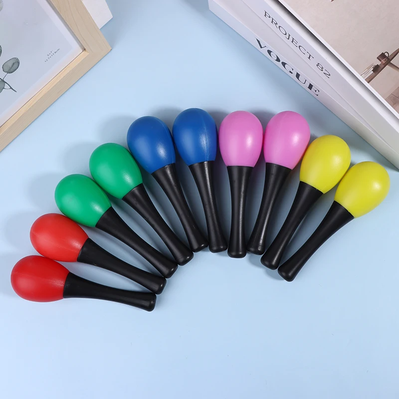Immagine 3: Set di 2 Maracas in Plastica, Strumenti Musicali a Percussione per Eventi Scolastici, Giocattolo Educativo
