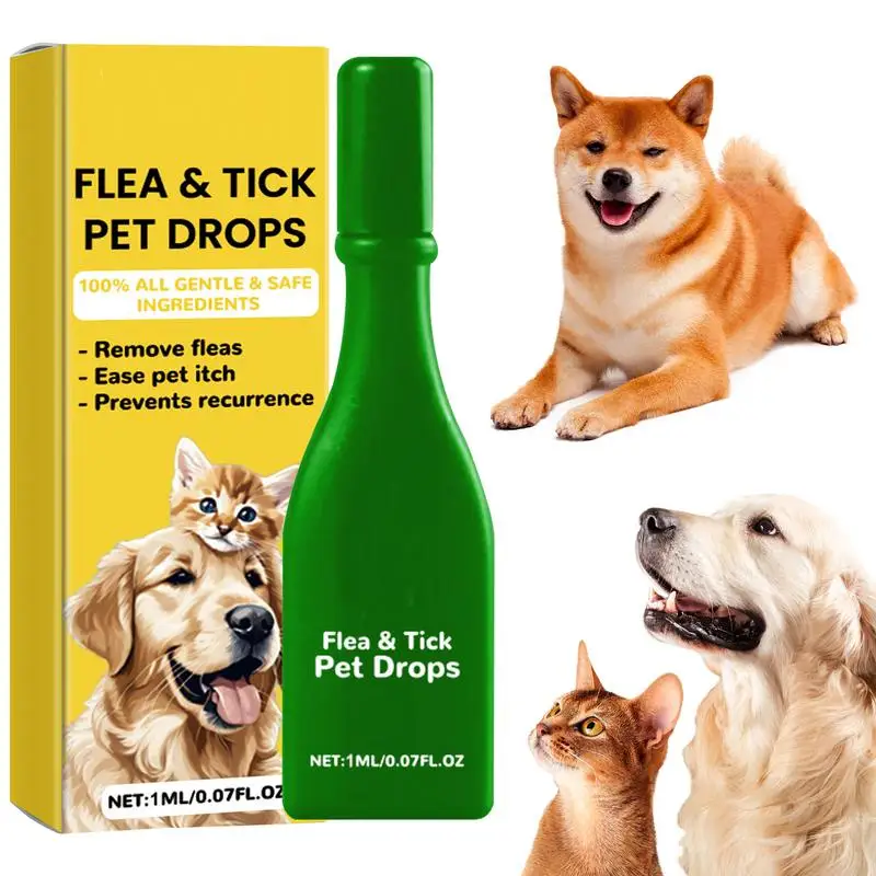Gotas Vitro para perros y gatos, 1Ml, Control de larga duración, repelentes de pulgas, trucos, piojos, eliminador de insectos, Spray para gatos y perros