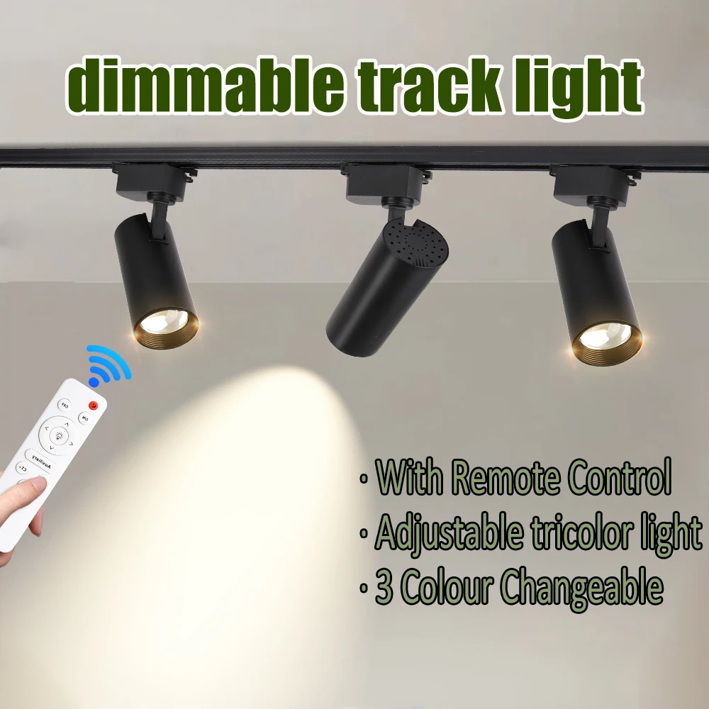 

Трековый светильник с дистанционным управлением, светодиодный потолочный прожектор с регулируемой яркостью, рельсовый светильник, светодиодный трековый прожектор для магазина одежды, потолочные светильники