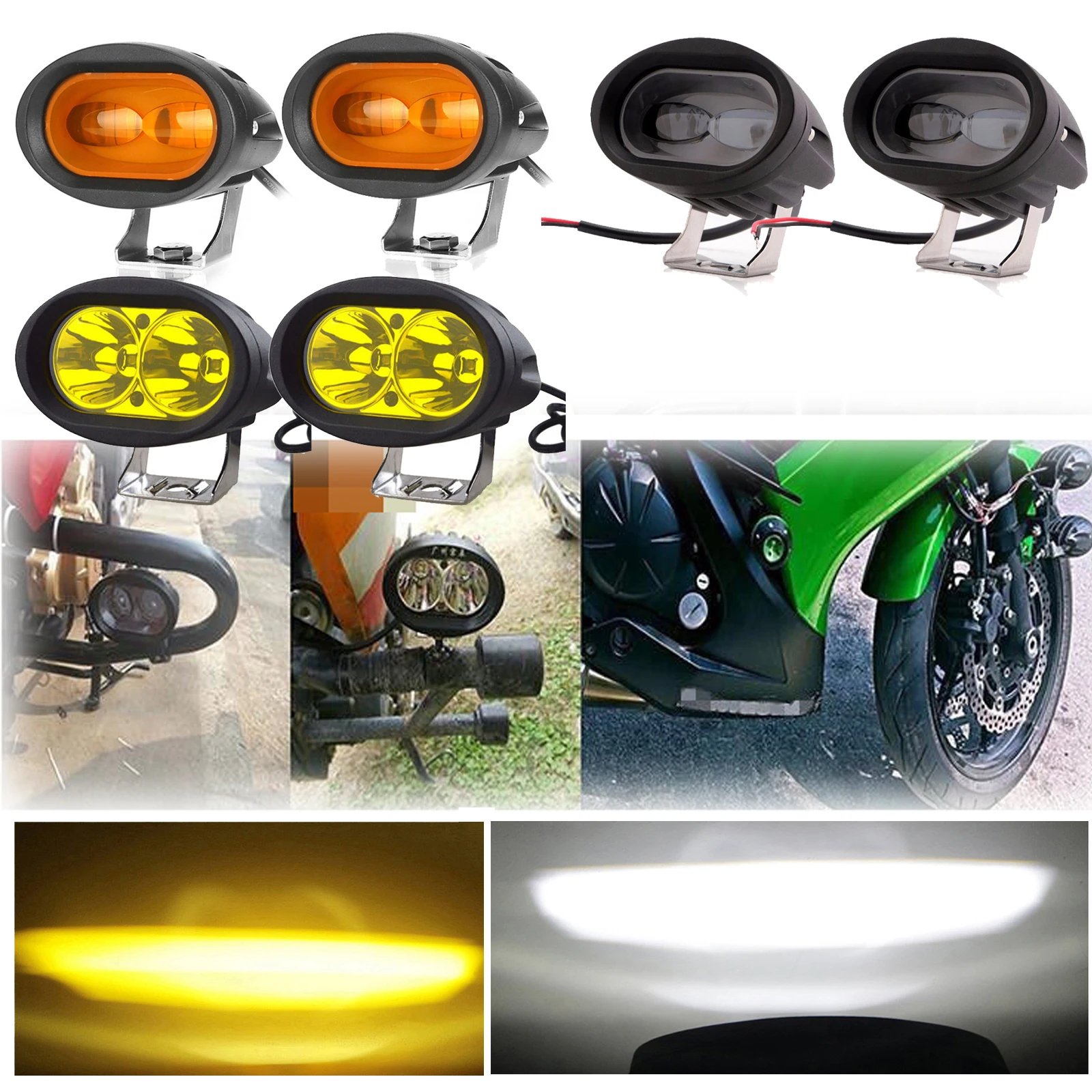 

2x 20W LED Work Light Motorcycle Headlight ATV SUV Truck Driving Fog Lamp Forklift Safety Light Spotlight Off-road Led Light Bar