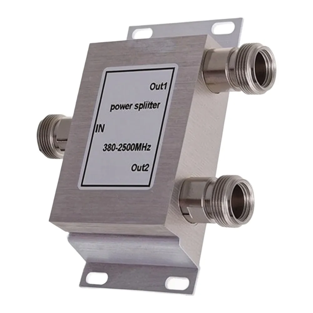 for N 1 to 2 RF for coaxial power splitter 380-2500MHz range 50 ohm impedance 89x84x29mm dimensions for lab testing