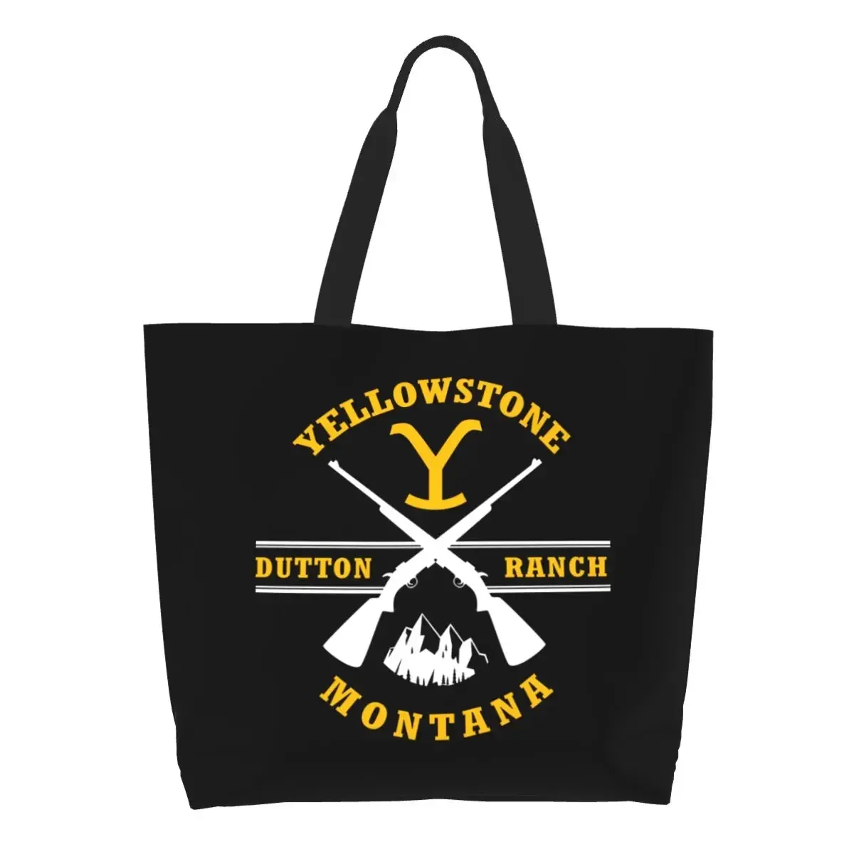 حقيبة تسوق عصرية من يلوستون داتون رانش للتسوق، حقيبة كتف للمتسوقين من القماش قابلة لإعادة الاستخدام #1