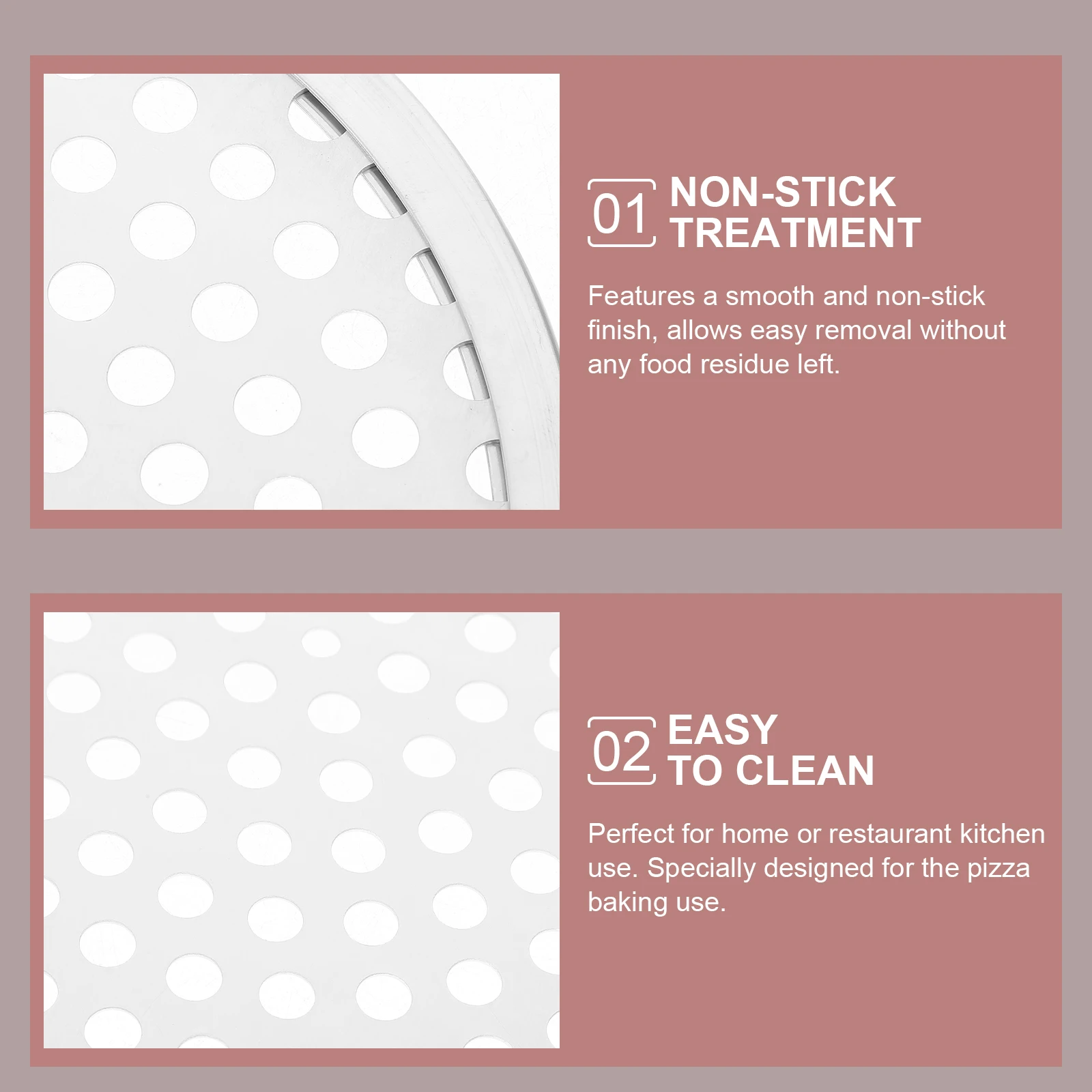 

Stainless Steel Perforated Pizza Pan Round Non-Stick Oven Baking Tray Wear-Resistant Reusable Pizza Tray Baking Pan with Holes