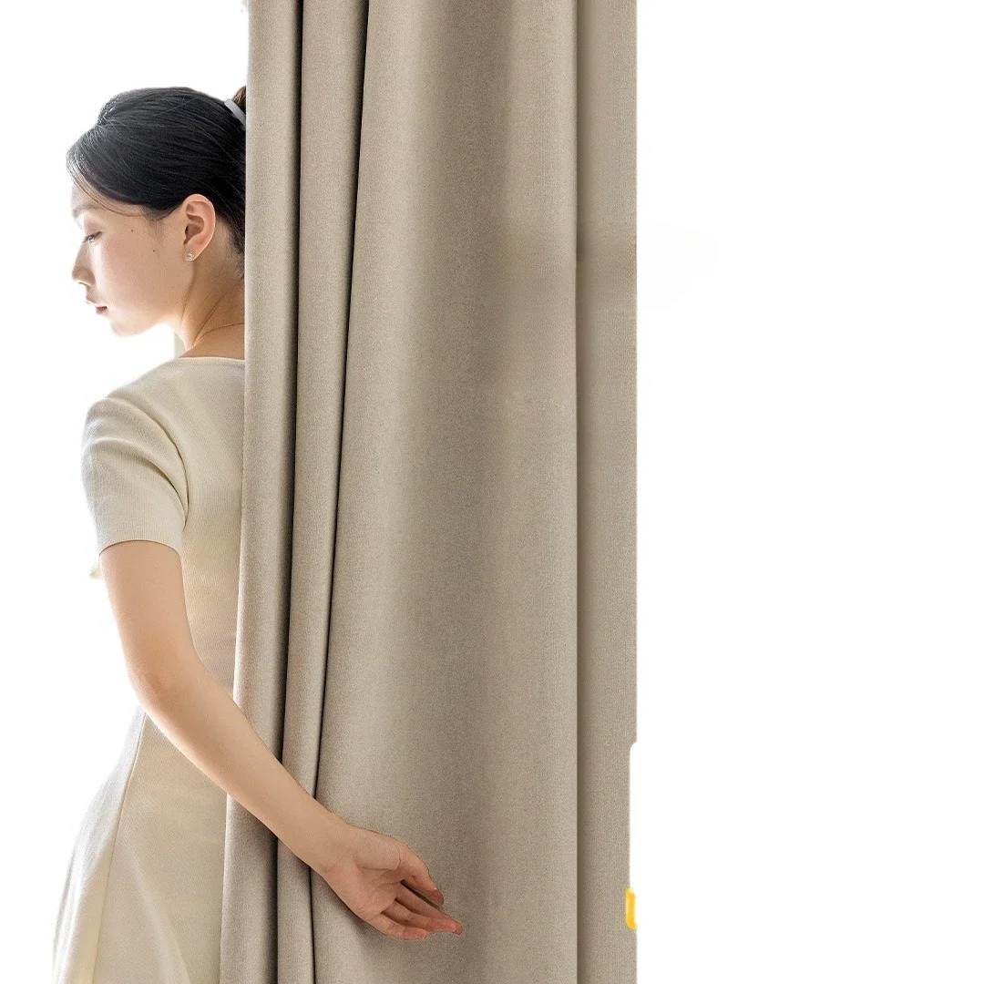 

Dafu Curtains Chenille Full Shading Cream Living Room Insulated Sunscreen Whole House Curtain Cloth