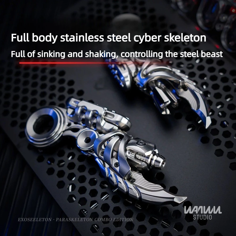 WANWU Steel Bone Special Material Swinging Direct Push Mechanical Metal Composite Fingertip Push Card Decompression Toy