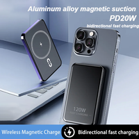 Newest Aluminum Alloy 20W Wireless Fast Charging Magnetic Power Bank 50000mAh PD 22.5W Two-way Charger for iPhone Samsung Xiaomi