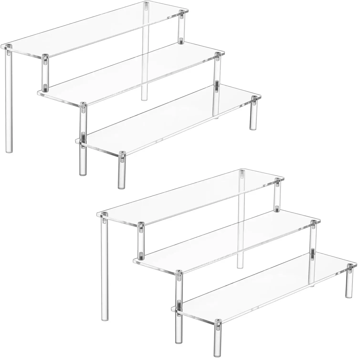 

Acrylic Display Risers 3 Tier, Clear Cupcake Stand for Perfume Funko POP, 2Pcs