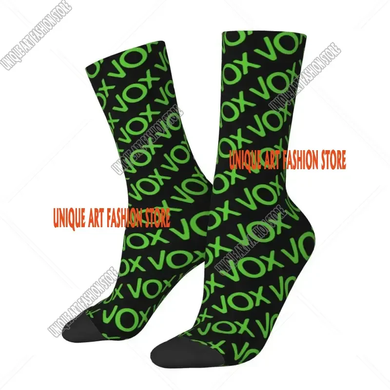 Espana Vox Men Male Women Crazy Crew Socks Unisex Kawaii Breathable Spain Political Party Spanish Happy Funny Dress Socks