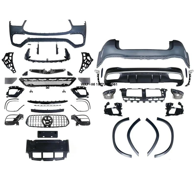

for 2015-2019 GLE W166 Modified New GLE63 Full Surround Front and Rear Bumpers Center Grille