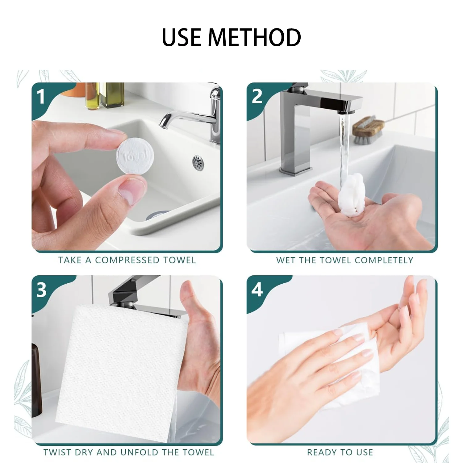 50pcs Portable Compressed Face Towels Disposable Mini Coin Tissue Toilet Paper Tablets Clean for Travel Non-Woven Makeup Wipes