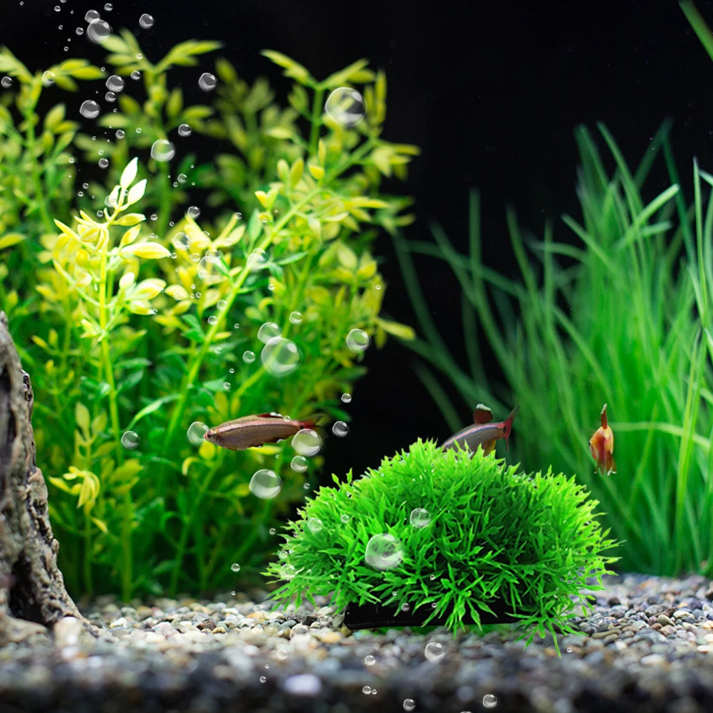 พลาสติกประดิษฐ์ Aquarium Grass Ball จำลองประดิษฐ์ใต้น้ำ Grass Fish Tank ตกแต่งเครื่องประดับเครื่องประดับสัตว์เลื้อยคลาน