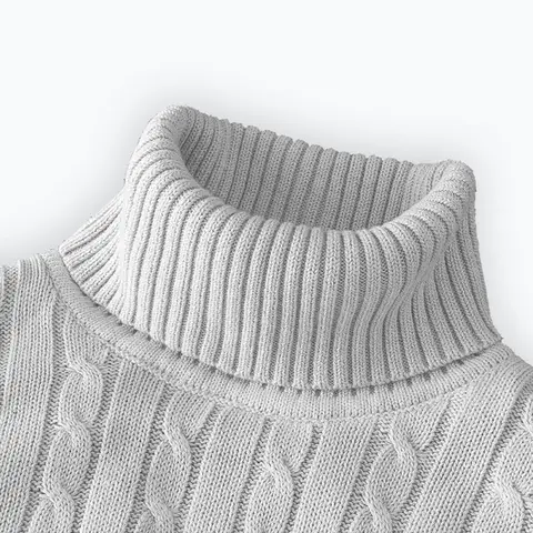 New Men's Turtleneck Sweater Solid Color High Neck Pullover Knitted Sweaters Casual Elastic Sweatwear Mens Fall Winter