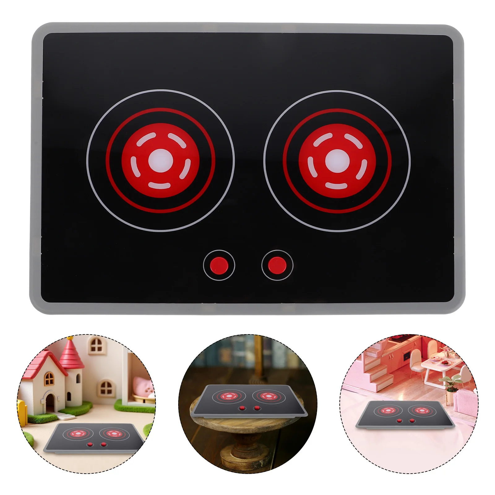 Simulated Induction Cooker Realistic Light Sound Pretend Play Burner For Toddlers Kids Indoor Role Playing Games Kitchen