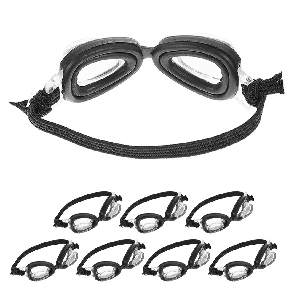 8 gafas de natación en miniatura para casa de muñecas, accesorios de bricolaje, accesorios de disfraces, gafas de juguete para bebé, mini juguete de disfraces