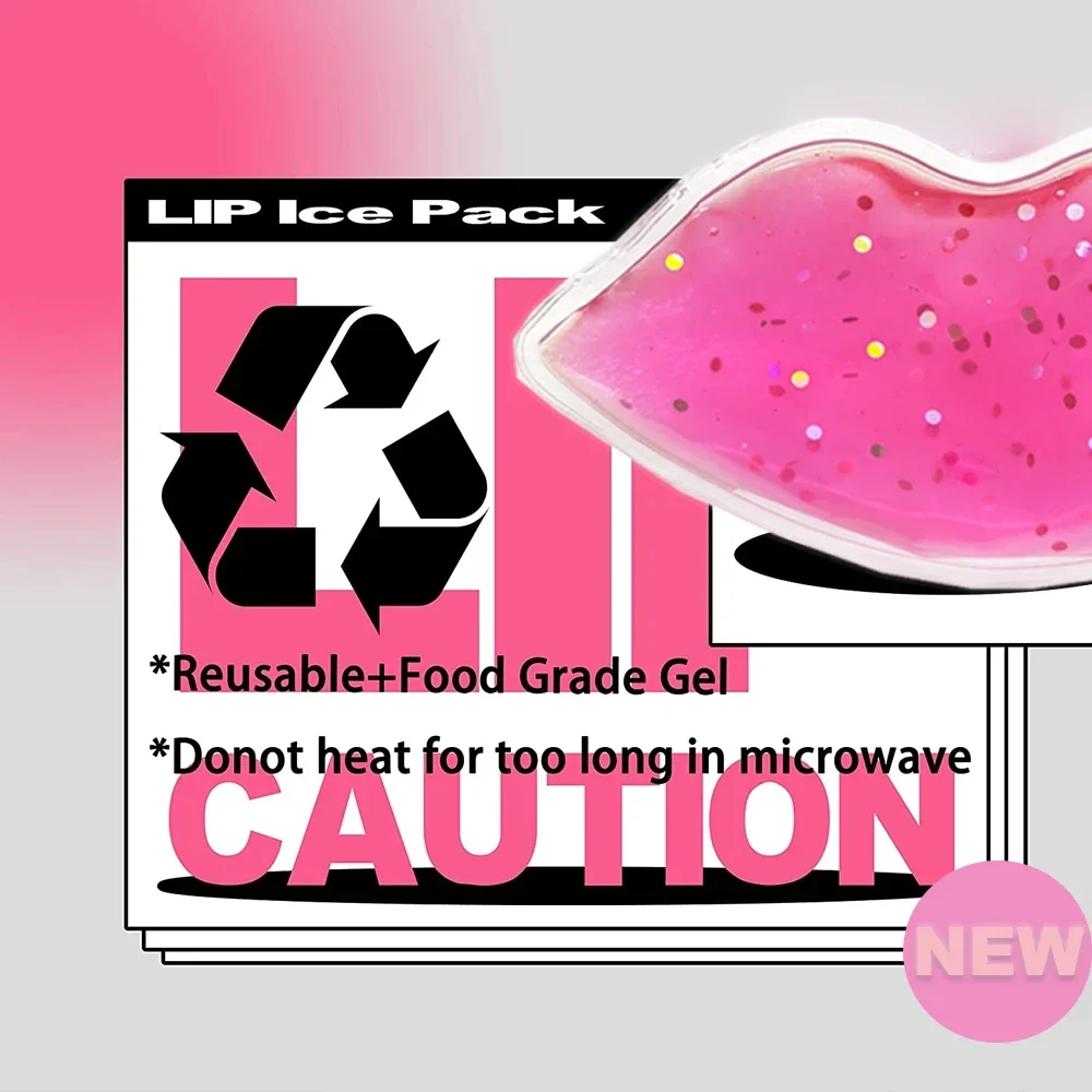 6 Packs Lip Gel Ice Packs Flexible Reusable Cooling Pad Cold Compress for Cosmetic Injuries Pain Relief Cold Use for Lip Surgery - Image 2