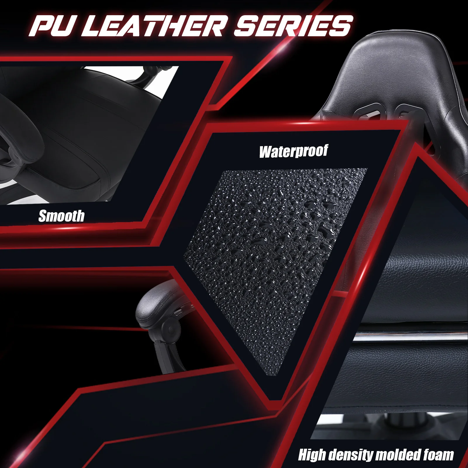 PU Leather Gaming Chair with F - Gaming Chair Lumbar Pillow บทวิจารณ์และราคา