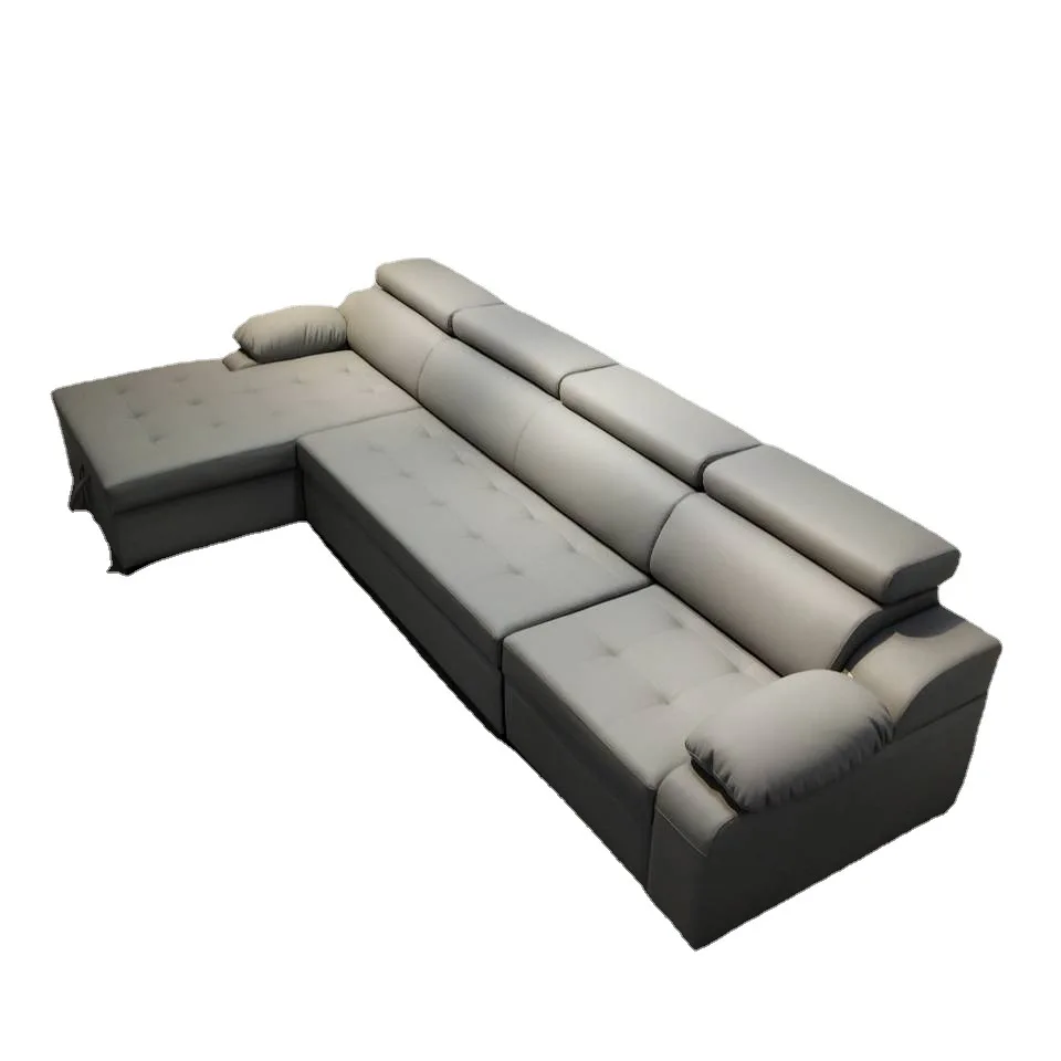 

Leather art multi-functional sofa bed small apartment storage sofa corner concubine combination folding sofa bed dual-purpose
