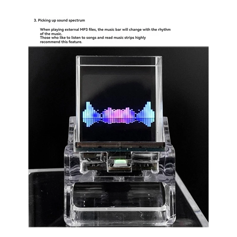 1.33-Inch Semi-Transparent Projection TV WIFI Temperature Humidity Weather ESP32-S3 Aida64 Sub-Screen Holographic Screen B