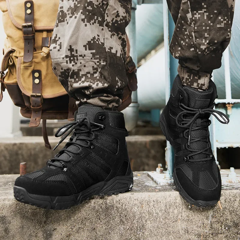 Brand Men Tactical Boots Army Boots Men's Military Desert Breathable Work Shoes Climbing Hiking Boots Ankle Men Outdoor Boots