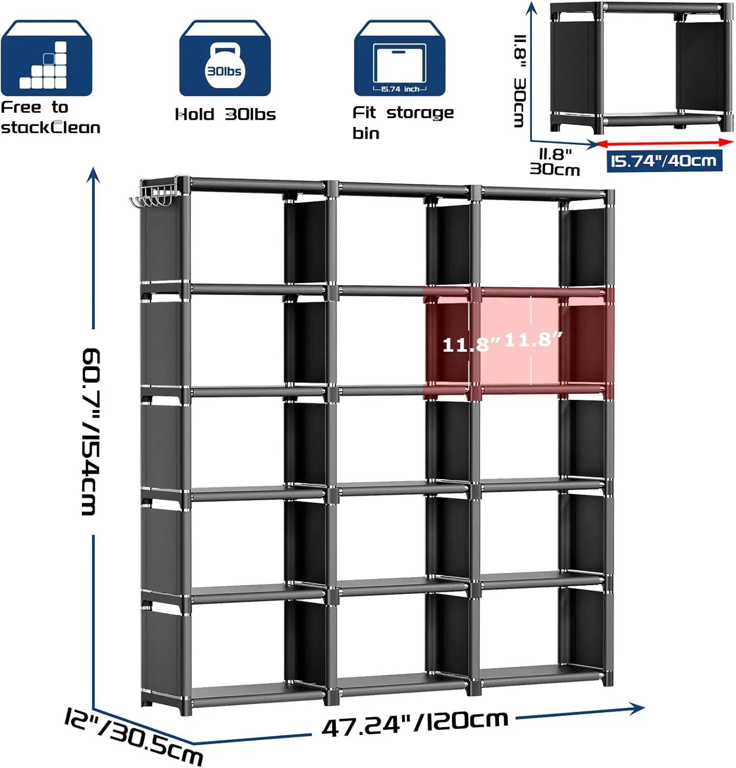 Book Cases/Shelves,Black Cube Shelf,Cubbies Closet Storage Organizer Shelves for Bedroom,Living Room,Home,Office