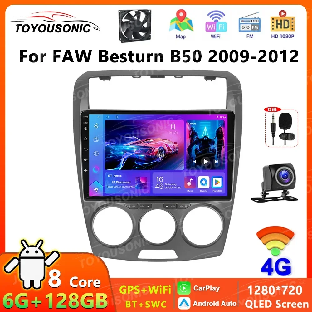 

TOYOUSONIC Car Radio For FAW Besturn B50 2009 - 2012 Android Carplay Video Player GPS Navigation Multimedia Player No 2din DVD