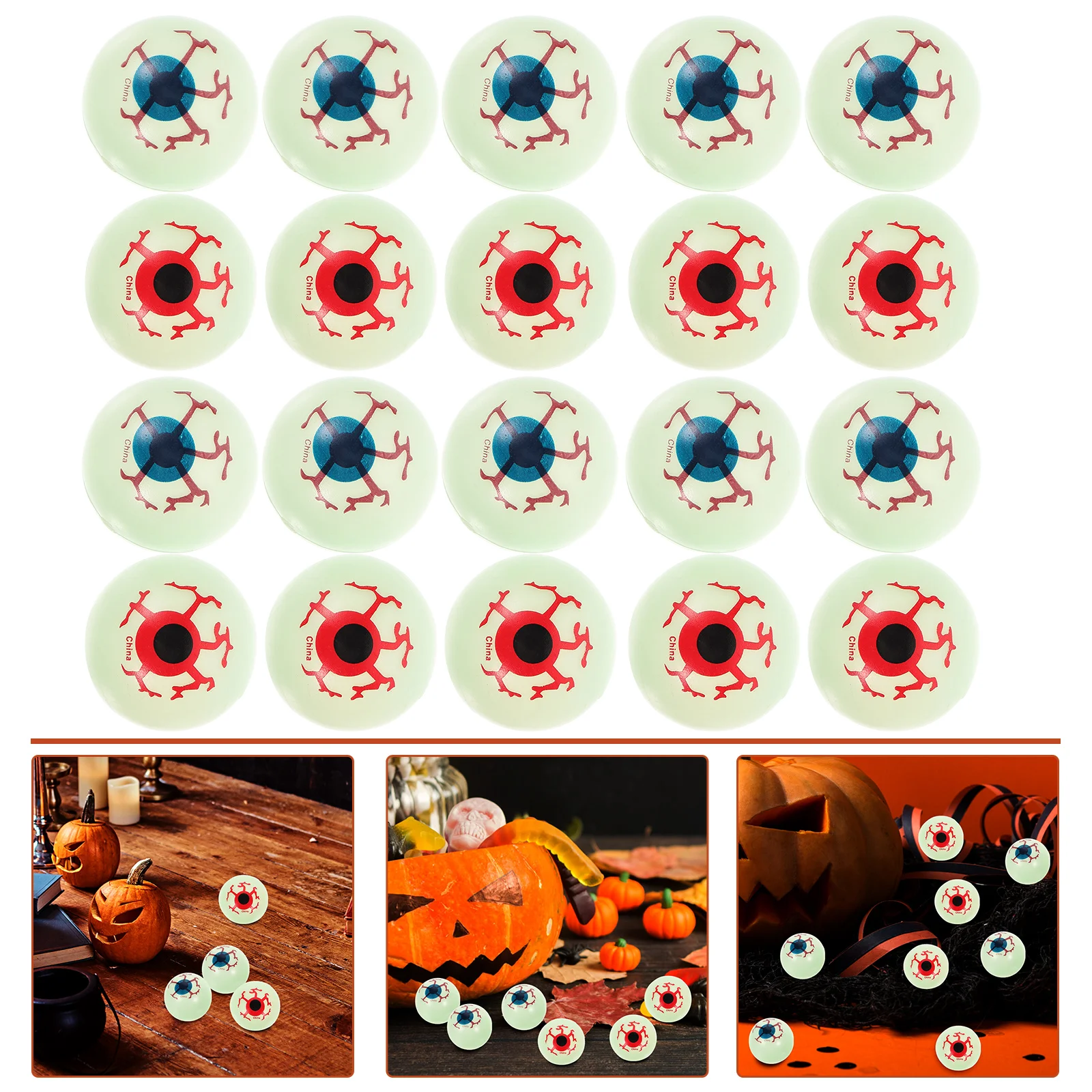 20 Pcs Halloween Eyeball Plastic Eyeballs Props Horror Scary The Gift Party Favor Bloody