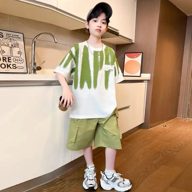

Printed Short-Sleeve Child Summer Set Shorts for Boy Children Clothes Boys Children's Clothing Top Bottom Kids Designer Suit