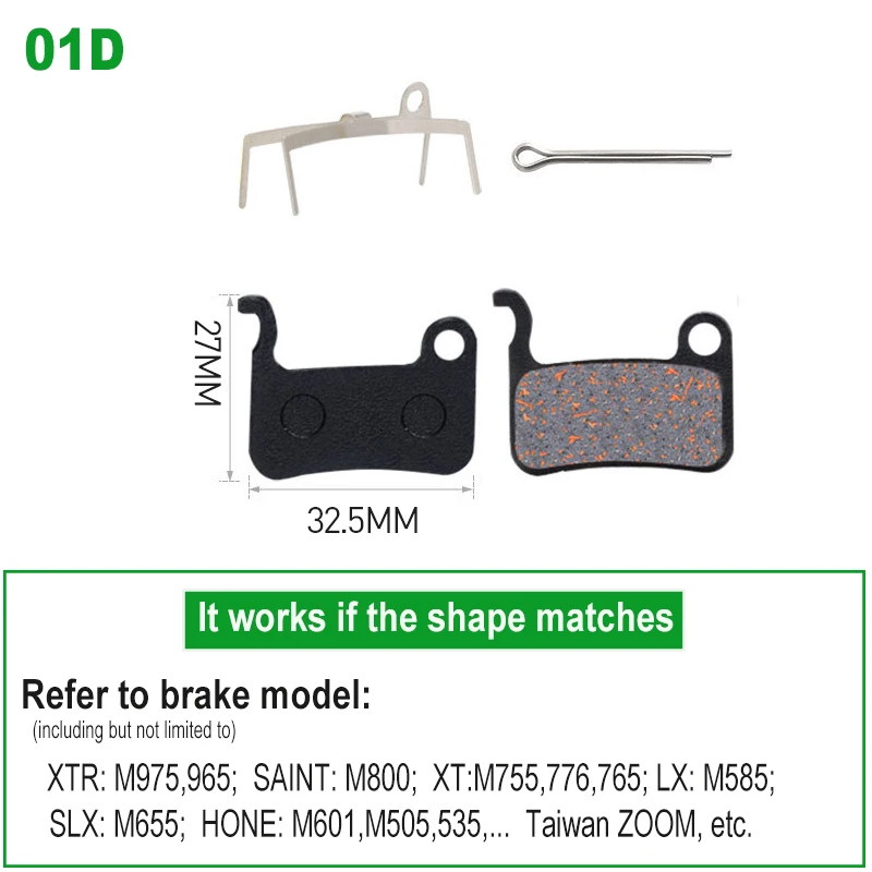 Pastilhas de travão para bicicleta, Semi-Metálicas, Shimano, SRAM, ÁVIDO, FIGOS, Magura, Fórmula e Scooter, 1 Par