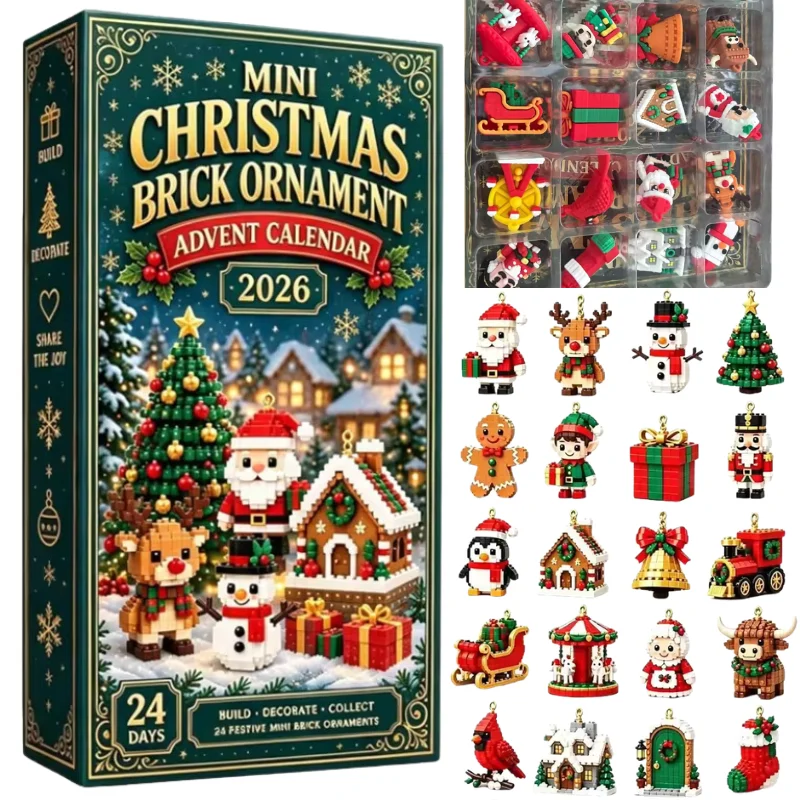 Building Block Mini - 24-Day Christmas Brick Ornament Advent Calendar
