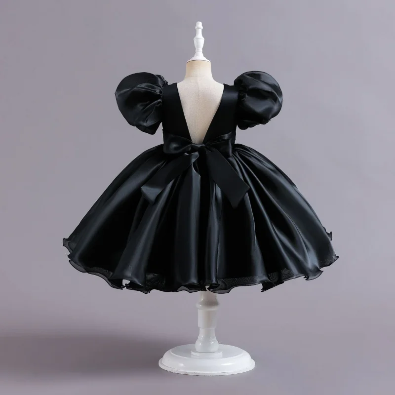 Children's Princess Dress Puff Sleeve High-end Puffy Dress Autumn Dress Girl's Formal Dress
