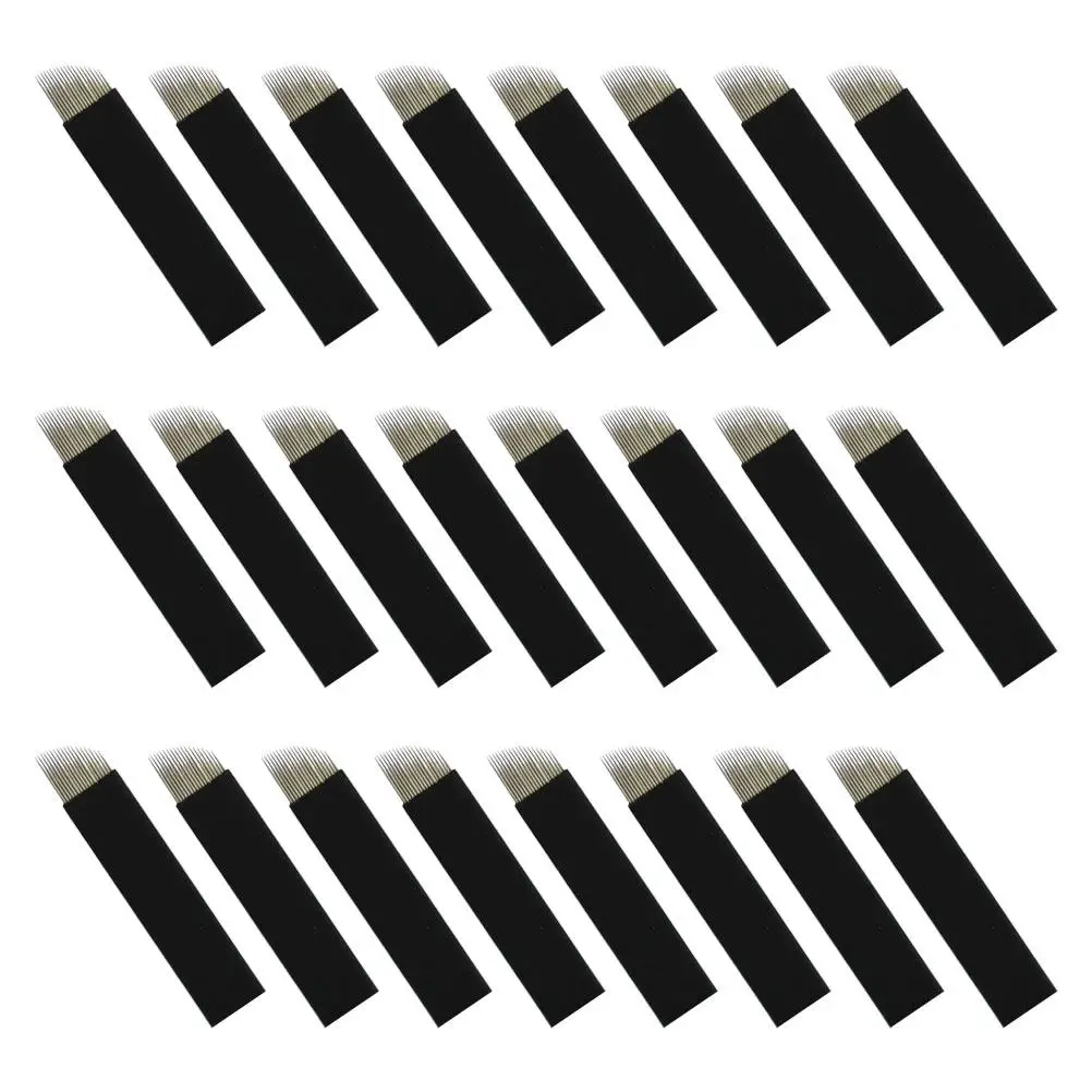 

50Pcs Water Mist Brow Powder Microblading Shading Needles 18U 0.18mm Arc Blade Manual Eyebrow Tools for Lightweight Breathable