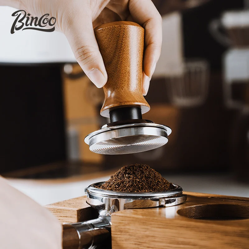 BINCOO Constant Pressure Coffee Tamper 51mm 58mm Espresso Ripple Tamper with Calibrated Spring Loaded Barista Powder Hammer Tool