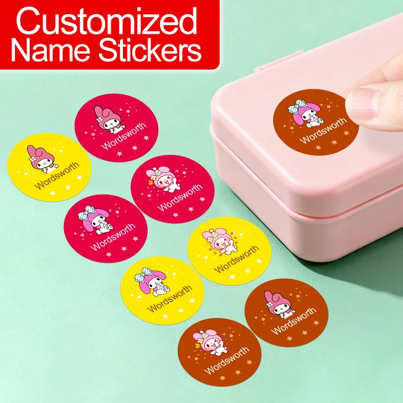 

Custom My Melody Name Stickers,Cute Cartoon Decal Trendy Labels with Custom Name for Teen Kids Laptop Skateboard Phone Guitar