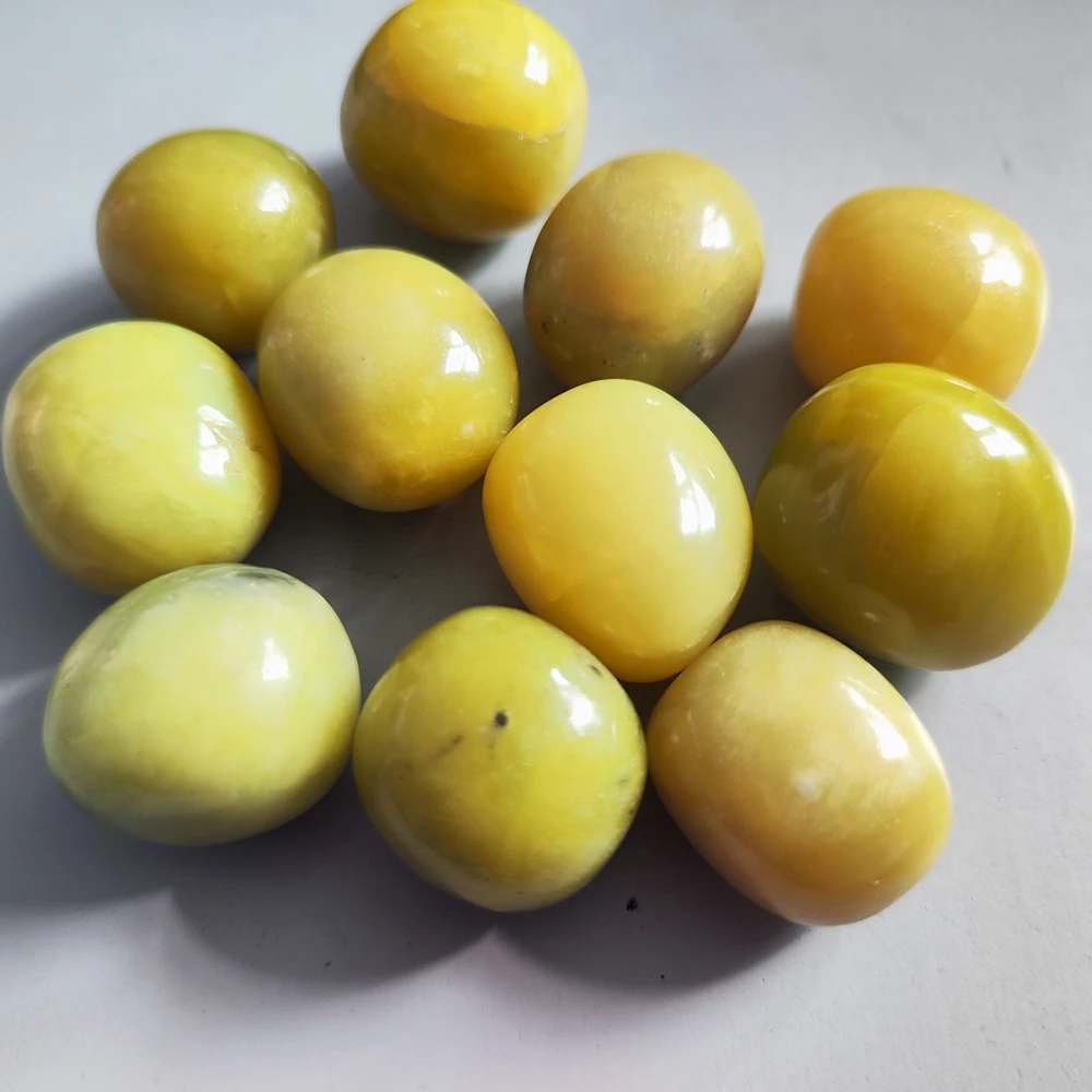 Natural Lemon Jade Tumbled Stone Polished Healing Crystal Reiki Mineral Specimen for Home Decor Jewelry Making