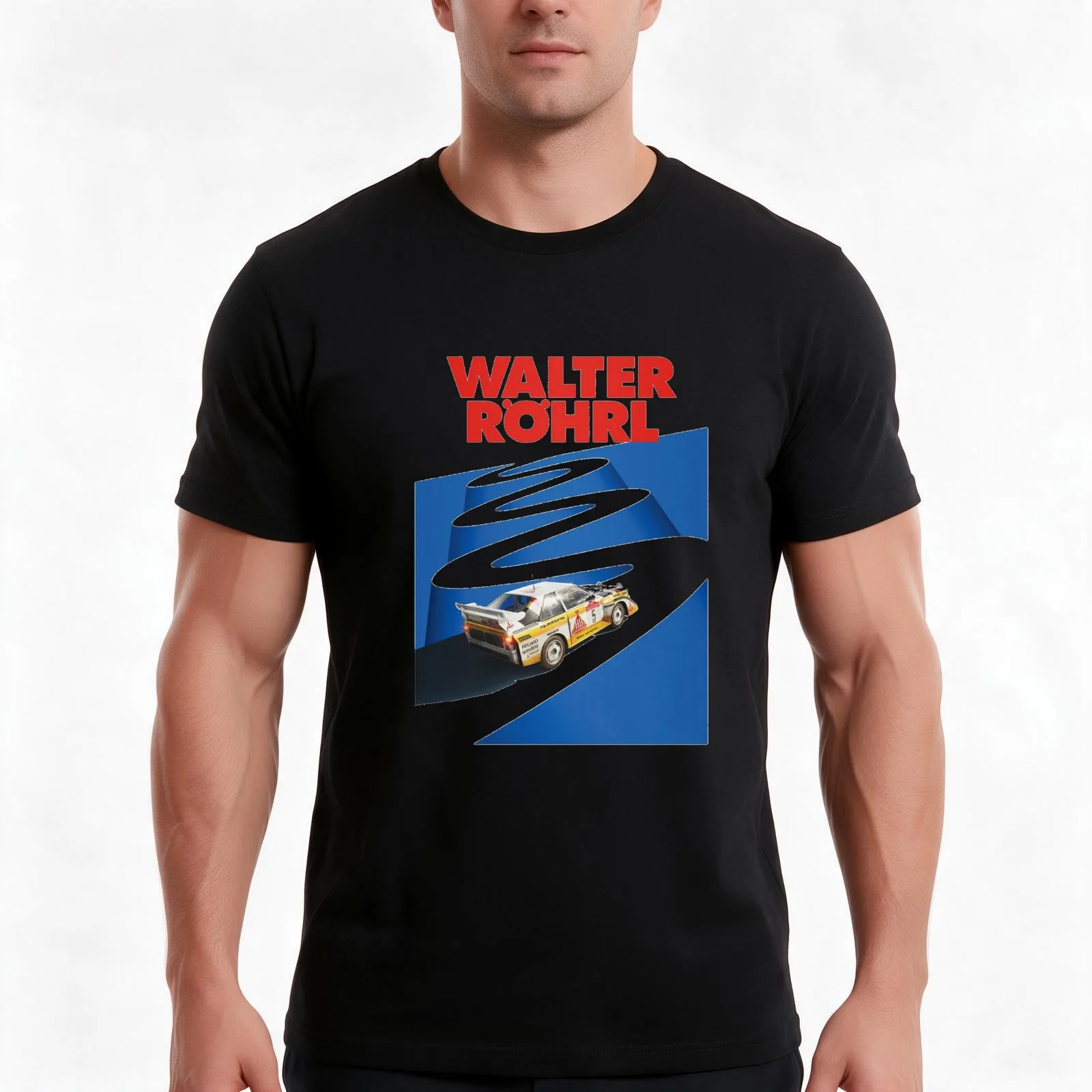 Walter Rohrl San Remo 1985 T-Shirt, Summer Casual Cotton Tee, Oversized Streetwear Tops, Vintage Graphic Print, Unisex Men Women