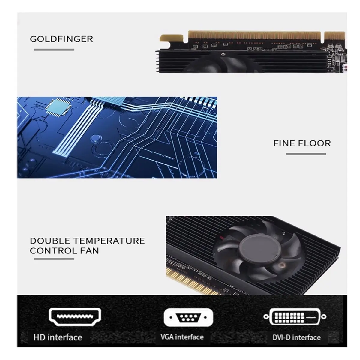 GT610 2G Graphics Card with DVI VGA -Compatibe Port Video Card PIC Express2.0 Low Profile Graphics Card for