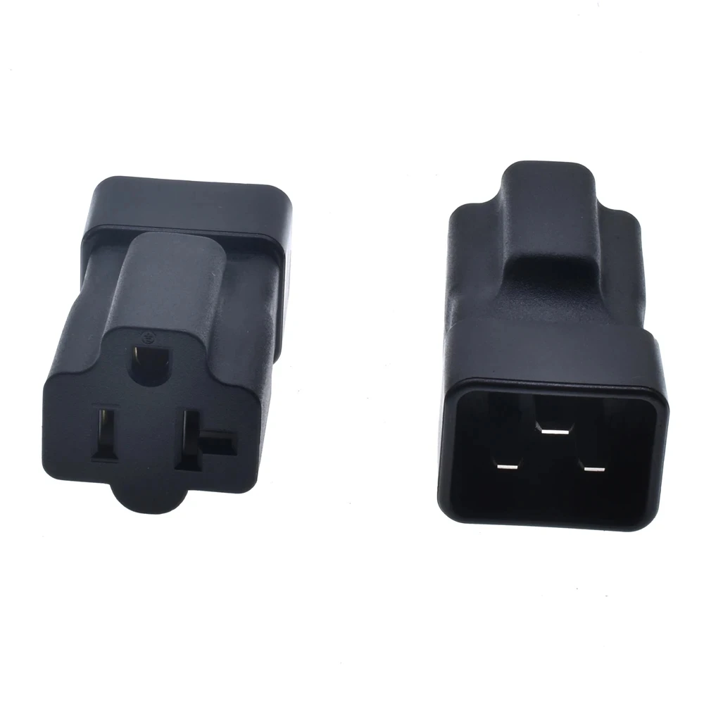 2-IN-1 IEC 320 C20 male to American standard female power adapter PS Plug to Nema PUD/UPS cabinet to 5-20r 20Amp AC Power Adapt