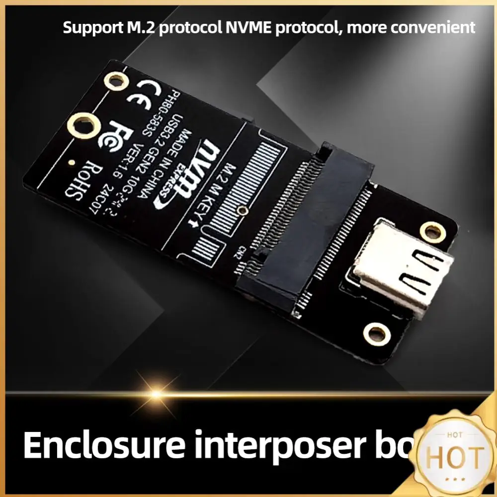 M.2 إلى Type-C SSD الضميمة محول NVME HDD الضميمة Interposer مجلس JMS583 رقاقة 10Gbps دعم 2230 2242 2260 2280 حجم SSD