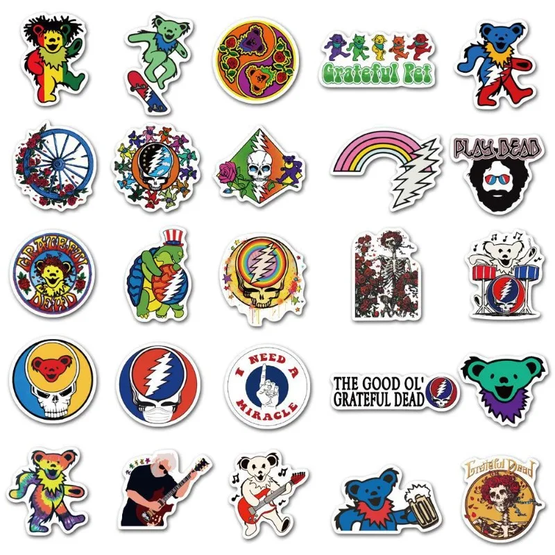 50pcs Grateful Dead Anime Graffiti Stickers Suitcase Water Cup Stationery Mobile Phone Car Scooter Laptop Decorative Stickers