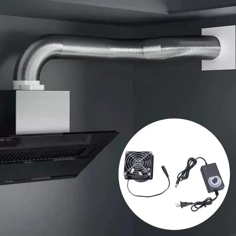 80mm DC12V Mini Exhaust Fan with Adjustable Speed Suitable for RVs & Electronic Repair Rooms Home Workshops Maker Spaces