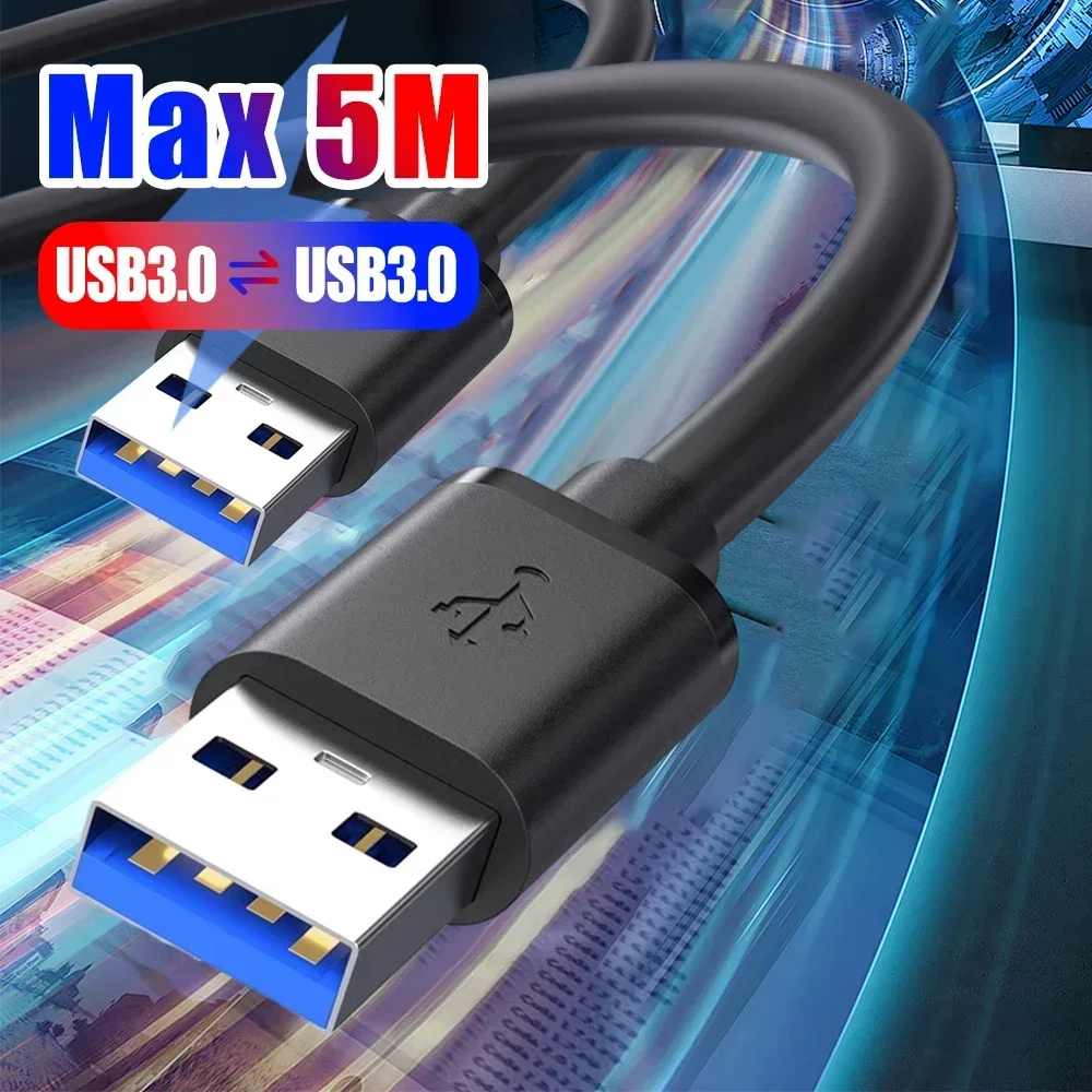 Extra Long USB 3.0 Extension Cable USB A Male To Male High Speed Data Transfer Cord for for Hard Drive TV Box Laptop Extender