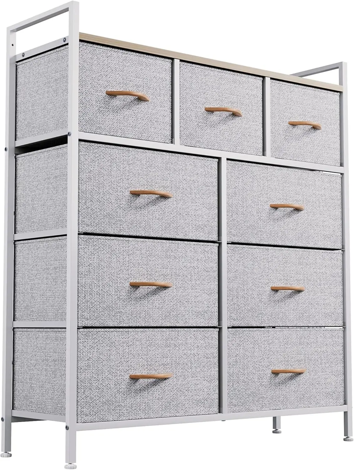 Fabric Dresser Storage Tower Cabinet, Organizador para quarto, sala de estar, corredor, armário, berçário, 9 gavetas, móveis