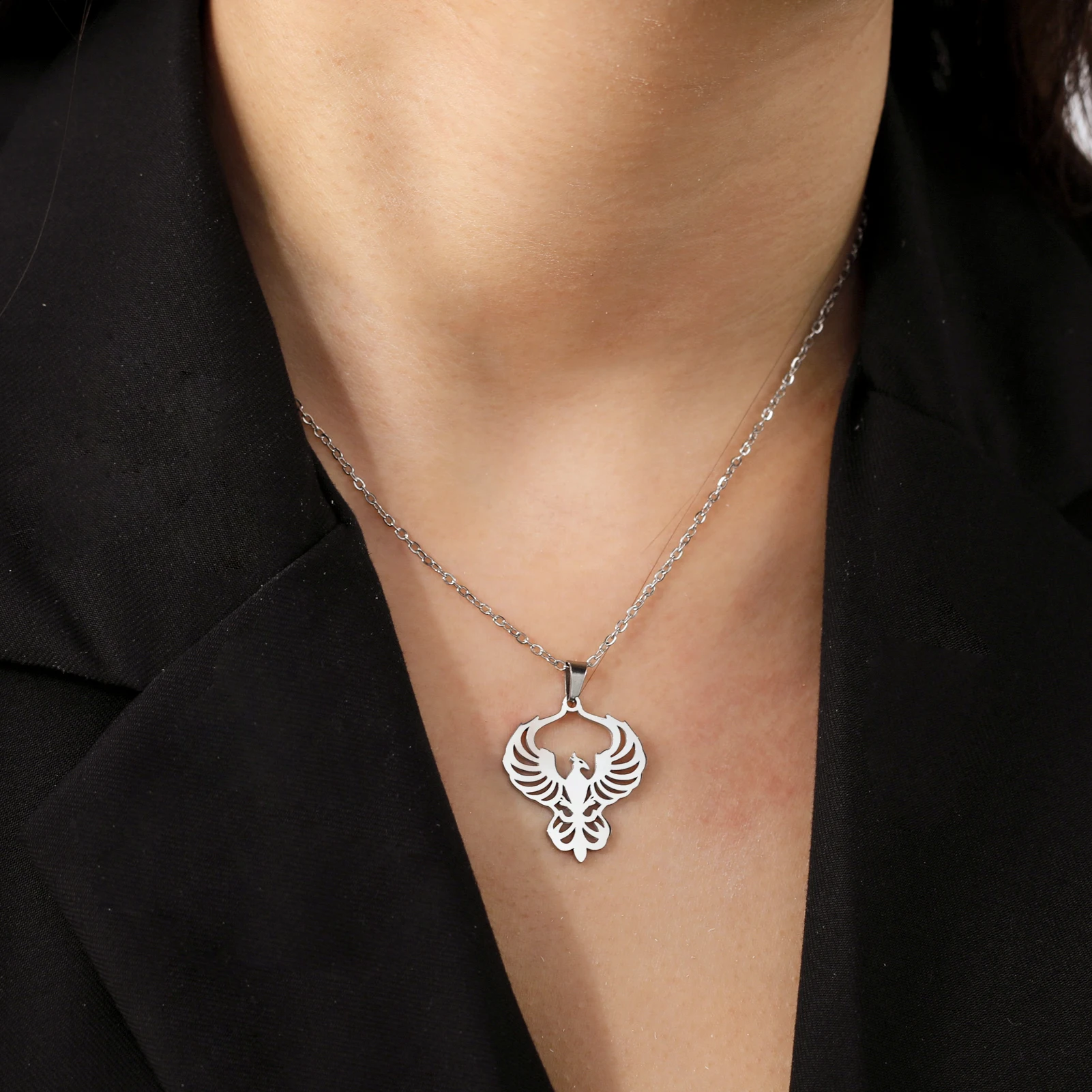 Phoenix Necklace Supernatural Amulet Chain God Bird Gift For Woman Men Kid Child Gold Color Stainless Steel Pendant Jewelry