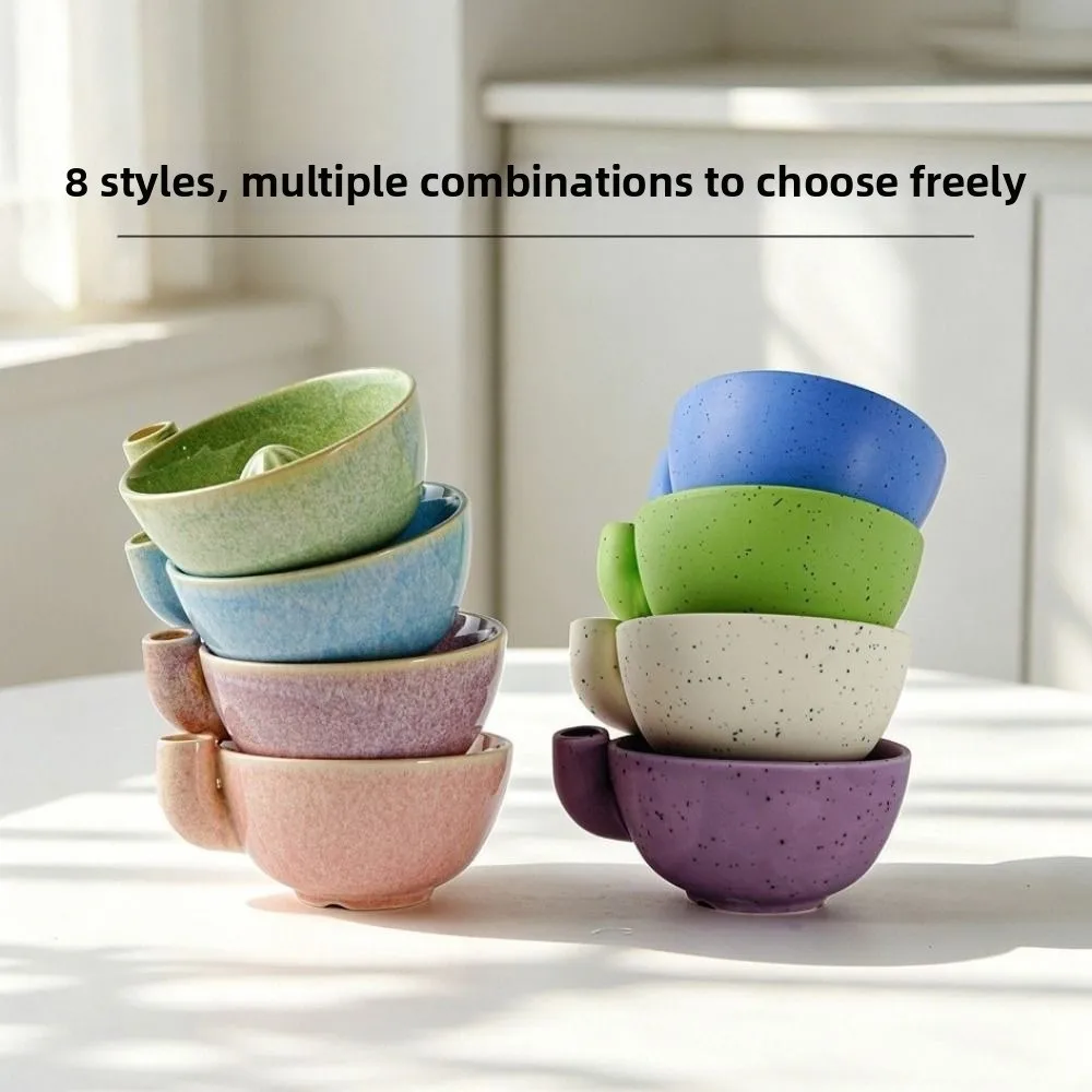 Ceramic Berry Swirl Bowl Rotating Water Flow Central Drain Berry Washing Bowl Side Water Inlet Self-Rinsing Structure