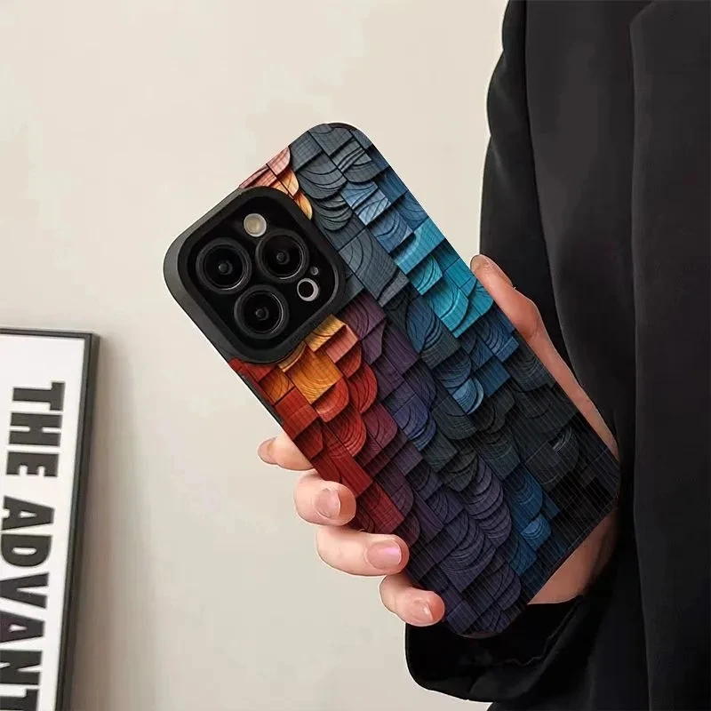 Fashion Dazzling Color Stacked Blocks Case For iPhone 15 Pro Max 11 12 13 14 Pro Max 14 15 Plus 12 13 Mini X XR XS Max 7 8 Plus