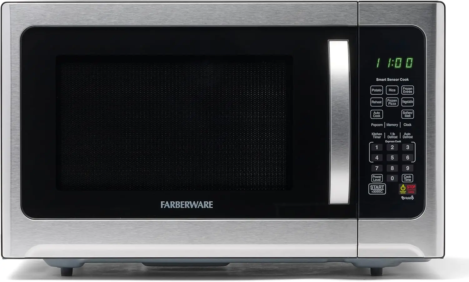 Countertop Microwave 1100 Watts, 1.2 cu ft - Smart Sensor Microwave Oven With LED Lighting and Child Lock Stainless Steel